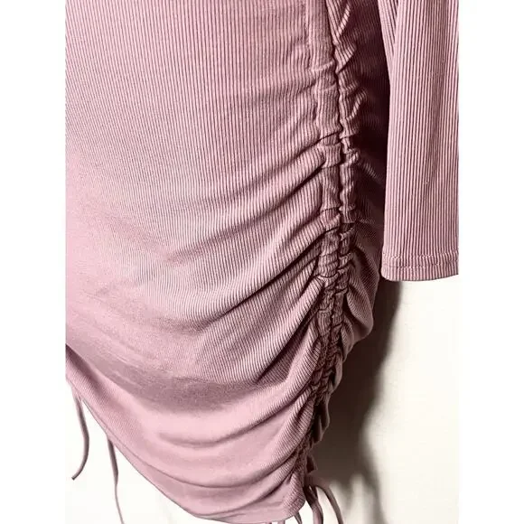 NWT BB Dakota by Steve Madden Crush Ribbed Knit Mini Dress Sz Medium Dusty Rose - Picture 7 of 10